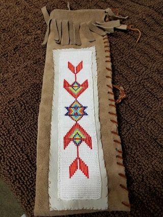 Native American Navajo Buckskin Leather Quiver Beaded