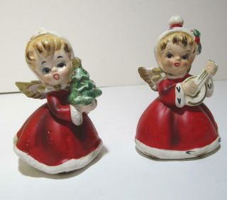 Vintage Napco Napcoware Christmas Girl Angel Figurines 1950 