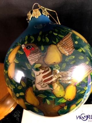 Alessandra Glass Ornament 12 Days Of Christmas Partridge In A Pear Tree Li Bien