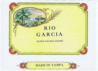 Rio Garcia Clear Havana Cigars Made In Tampa Florida Inner Cigar Label 17