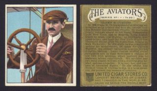 T38 United Cigars Tobacco Card - The Aviators Series - Glenn H.  Curtiss