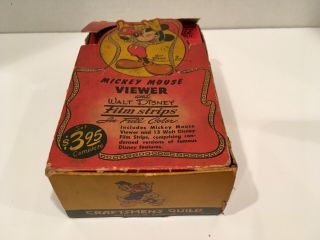 Vintage 1940s Mickey Mouse Viewer with 13 Film Strips: Craftsmen ' s Guild 2