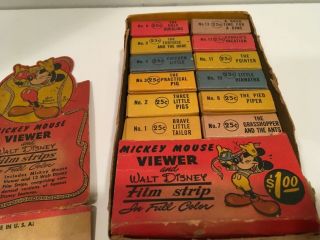Vintage 1940s Mickey Mouse Viewer with 13 Film Strips: Craftsmen ' s Guild 3
