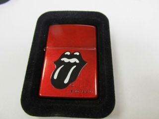 Zippo Rste Inc Rolling Stones Cigarette Lighter Boxed 2 1/8” H Xlnt Cond
