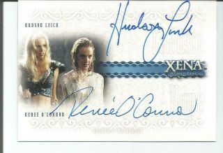 Xena Warrior Princess Beauty And Brawn Da2 Dual Autograph Leick/o 