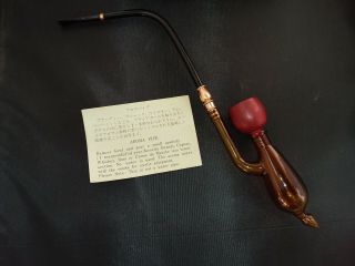 Vintage Japanese Aroma Pipe 128 Glass And Wood With Box