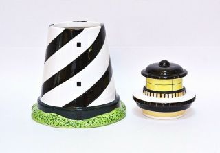 1998 Warren Kimble Lighthouse Cookie Jar by Sakura Coastal Breeze Hand Painted 3