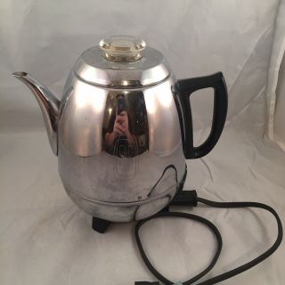 Ge General Electric Chrome Pot Belly 9 Cup Coffee Maker Percolator 18p40 Usa