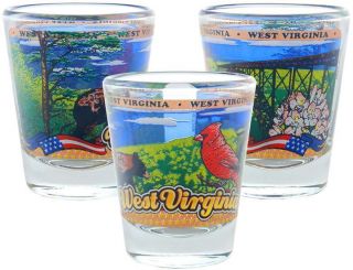 West Virginia Souvenir Shot Glass Panorama