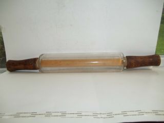 Antique Vintage Glass Rolling Pin With Glass Roller