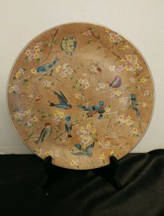 " Oriental Accent " Chises10.  5 Inche Decorative Plate With Birds.