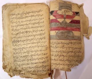 Indian Ancient Manuscript With Art Arabic/urdu Manuscript,  9 Leaves - 18 Pages.