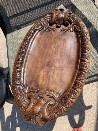 Southern Living At Home Brimfield Resin Wood Grain Oval Tray Platter 21x13 Euc