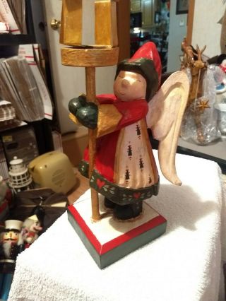 Very Rare 12 " House Of Hatten Angel Holding Candle Holder.