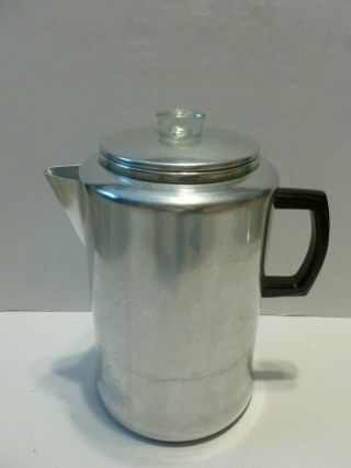 Vtg Large 10 - 20 Cup Aluminum Camp / Stove Top Percolator Coffee Pot Big