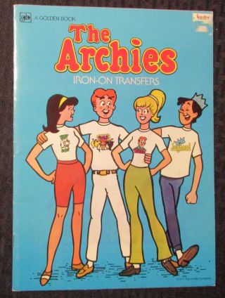 1977 The Archies Iron - On Transfers Fn,  6.  5 Golden Book / Jughead / Betty