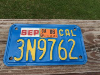 1985 California Motorcycle License Plate
