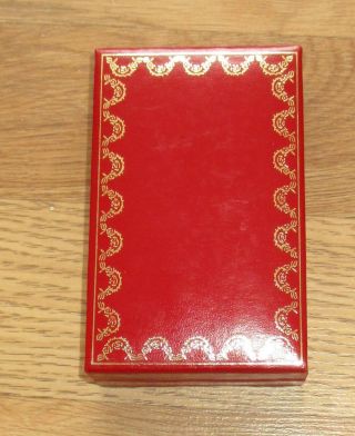Vintage Cartier Paris Le Must Red And Gold Leather Lighter Box - Empty