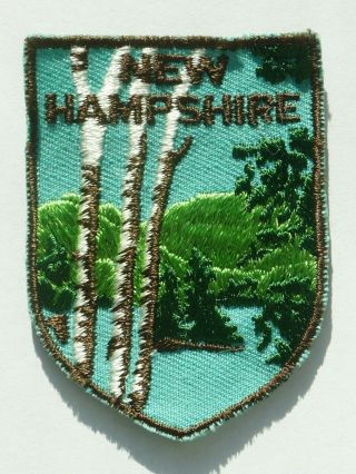 Hampshire Embroidered State Patch - Vintage - Birch,  Mountain,  Lake
