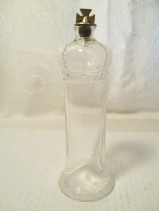 Vintage " Prince Matchabelli " Tall Perfume Bottle With Metal Cross And Cork Top