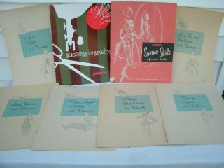 Vintage Singer " Sewing Skills " 1955 Booklet & 6 Singer Lesson Booklets 1957 - Orig