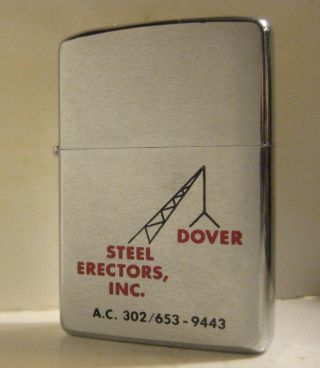 1972 Advertising Zippo Dover Steel Erctors Inc.  Delaware Unfired 2010 Insert (jg
