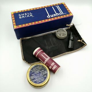 Lovely Vintage Dunhill Shell Briar Box & Accessories For Pipe Vintage - Lighter