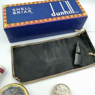 Lovely vintage DUNHILL SHELL BRIAR box & accessories for pipe vintage - lighter 5