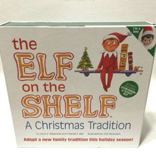 Elf On The Shelf Set Book And Scout Elf Boy Blue Eyes A Christmas Tradition