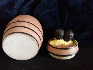 Antique Tobacco Jar with 2 Boys on Barrel 4