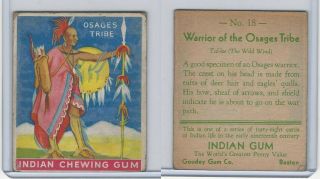 R73 Goudey,  Indian Gum,  Series 48,  1933,  18 Warrior Of The Osages Tribe