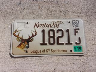 Kentucky League Of Ky Sportsmen Deer License Plate 1821