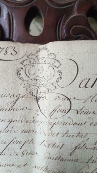 Rare 18thc Antique French Notaire Parchment 10 Page Legal Document C.  1783