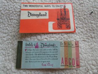 Vintage Disneyland Junior " Big 10 " Ticket Booklet - Early 1960 