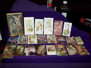 22 Gorgeous Vintage Guardian Angel Catholic Holy Prayer Cards & Print