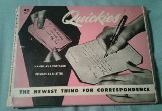Vintage Retro 1952 Quickies Correspondence (40) Cards Nib