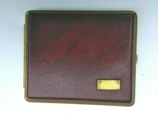 Vintage Antique Brown Leather Colibri Cigarette Case Made In Germany