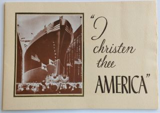 United States Lines - S.  S.  America Launch Card,  1939