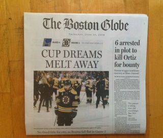 St.  Louis Blues Win Stanley Cup Finals Newspaper Boston Globe 6 - 13 - 2019 3