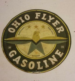 Ohio Flyer Gasoline Tin Sign.