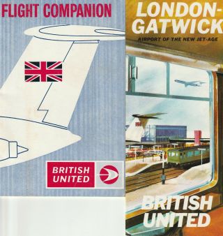 3 British United Airways Bua Airline Brochures