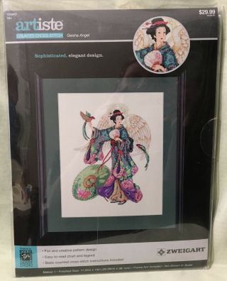 Artiste Counted Cross Stitch Kit " Geisha Angel " Bird 1215417