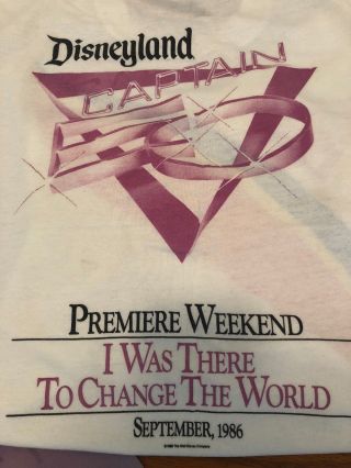 Vintage 1986 Disneyland Captain EO Poster Premiere T - Shirt Pins Michael Jackson 4