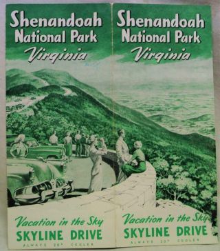 Shenandoah National Park Virginia Souvenir Advertising Brochure 1950s Vintage