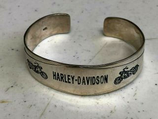 Sterling Silver Harley Davidson Cuff Bracelet