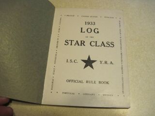 yacht racing booklet 1933 star class I.  S.  C.  Y.  R.  A 2