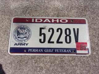 Idaho 2015 Army Persian Gulf Veteran License Plate 5228v