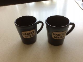 Harley Mamma And Dude Coffee Mug Set.