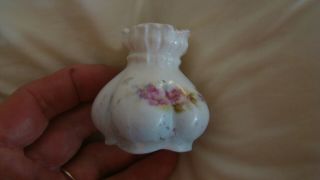 Antique Vintage Porcelain Bulb Base Hand Painted Hat Pin Holder 2 "