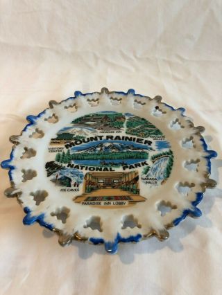 Vintage Souvenir Plate From Mount Rainier National Park - 7 - 1/4 " - Smith Western